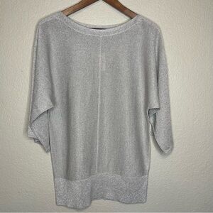 NWT Talbots Lightweight Silver Metallic Dolman-Sleeve Sweater Size Medium